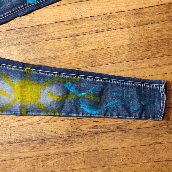 American Eagle Outfitters Super Stretch Jeggings Size 4 Graphic Art Design - Picture 5 of 16